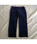 Karen Scott Women&#39;s Elastic Waist Pull-On Navy Blue Velvet Sweatpants Si... - £15.80 GBP