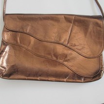 Vintage Saereun Genuine Leather Women Purse Bronze Color Shoulder Bag - £33.68 GBP