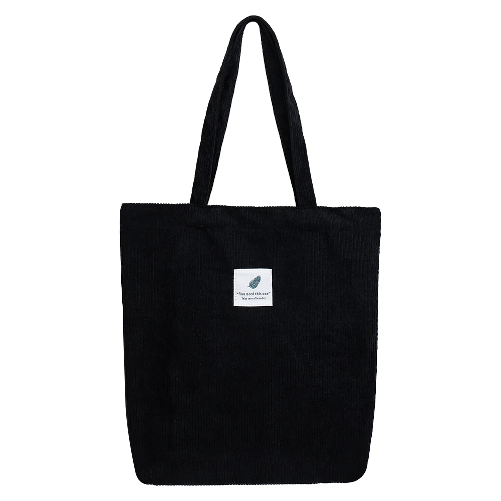 Corduroy Bag for Women Shopper Handbags Environmental Storage Reusable Canvas Sh - £12.46 GBP