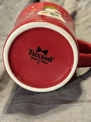 Waffle House 2014 Holiday Mug – “Peace Joy Waffles” Red Snowman Tuxton Coffee Item image 3
