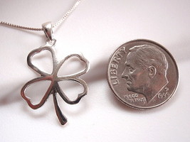 Four-Leaf Clover Necklace 925 Sterling Silver Corona Sun Jewelry Lucky Good Luck - £12.29 GBP