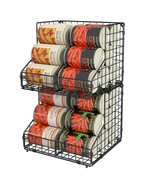 Stackable Can Organizer For Pantry With 2 Adjustable Dividers, Soda Can ... - £41.43 GBP
