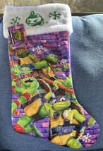 Teenage Mutant Ninja Turtles 18” Purple White Faux Fur Cuff Christmas Stocking - £12.78 GBP