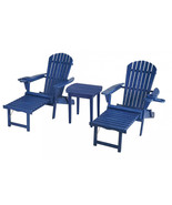 W Unlimited Oceanic Folding Wood Adirondack Chair Set with Built-In Otto... - $8,849.80 MXN