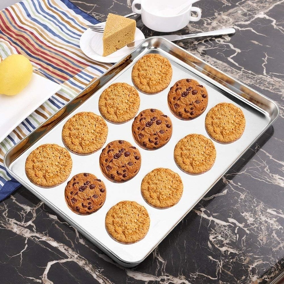 Stainless Steel Cookie Sheet Set - 3 Sizes for Versatile Baking & Roasting Item image 7