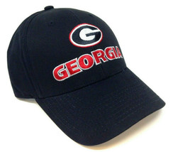 University Of Georgia Bulldogs Black Mvp Logo Curved Bill Adjustable Hat Cap Nwt - £12.66 GBP