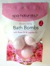 Spa Naturals Luxury Collection Bath Bombs 3-pack Fizzies ROSE OIL &amp; JOJOBA OIL - $6.64