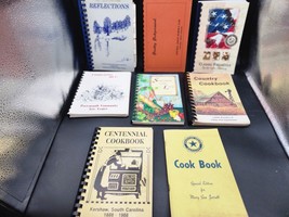 Local Ladies Auxiliary Fundraiser Spiral Cookbooks - Delicious Recipes! Lot Of 8 - £14.62 GBP