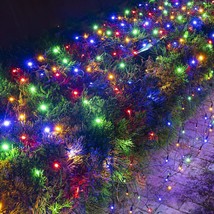 Christmas 200 Led Net Lights, 9.8 Ft X 6.6 Ft Connectable Mesh Lights Wi... - $47.99