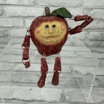 Shelf Sitter Fruit Apple Anthropomorphic Face Resin Figure Red 80&#39;s - £9.57 GBP