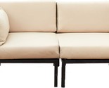 Outdoor Furniture Sectional Couch Set Patio Loveseat, 2Pcs, Khaki, Lokat... - $324.96
