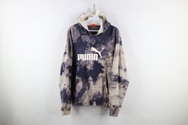 Vintage Puma Mens Size Medium Distressed Spell Out Acid Wash Hoodie Sweatshirt - £39.07 GBP