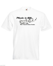 Mens T-Shirt Quote Music is Life Inspirational Text Shirts Motivational Shirt - £19.37 GBP