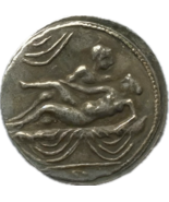 Erotische Spintria Medaille - Szene XIII mit drapiertem Hintergrund - $18.69 CAD