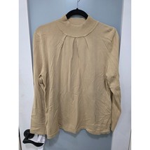 Investments Petites PXL Gold Metallic Knit Sweater Pullover Holiday Part... - $22.00