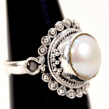 925 Sterling Fine Silver Pearl Gemstone Ring Sz C-Z Women Fest Gift RSP-1006 - £32.56 GBP