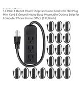 12 Pack 3 Outlet Power Strip Extension Cord with Flat Plug Mini Cord 3 G... - $62.39 CAD