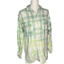 Handmade Green Bleach Flannel with Lace Detail - £13.70 GBP