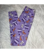 Crazy Dog Leggings Pants Size M Womens Namaste Home with my dog - £10.27 GBP