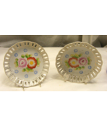 Vintage Pair of Decorative 7&quot; Pierced Plates Hadson China Occupied Japan... - $34.64