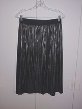 GAP LADIES SILVERY BLACK CRINKLE SKIRT-M-LIGHT/LOVELY-WORN ONCE-LINED-PO... - $7.69