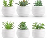 Set Of 6 Succulents Plants Artificial In Pots Small Fake Plants For Bedr... - $18.99