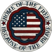 Home Of The Free Because Of The Brave Metal Novelty Circular Coaster Set... - $14.84