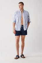 Men&#39;s Indigo Quick Dry Printed Standard Size Swimwear Marine Shorts E003802 - £25.77 GBP