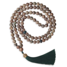 Tasbih gZi 8mm Bead Stone - 99 Prayer Beads with Dark Royal Green Ivory Tassel - £22.67 GBP