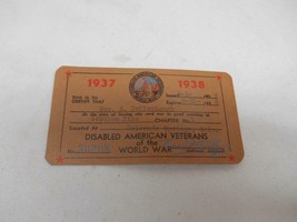 Antique WORLD WAR I DISABLED VETERNS IDENTIFICATION CARD GEO. S. DEFFENB... - $98.99