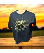 Miller High Life Black Gold Screen Printed Shirt Cropped Short Sleeve small - £18.51 GBP