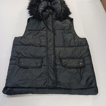 Abercrombie & Fitch Women's Size Medium Black Full Zip Button Hoodie Puffer Vest image 14