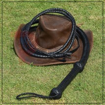 Indiana Jones Style Bullwhip 12 Plait Black Cowhide Leather 4ft to 8ft L... - $18.74+