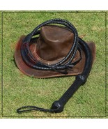 Indiana Jones Style Bullwhip 12 Plait Black Cowhide Leather 4ft to 8ft L... - $26.31 CAD+