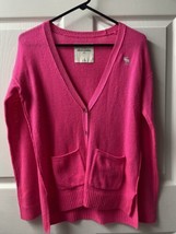 Ambercrombie Kids Cardigan Sweater Girls Size XL Barbiecore Hot Pink V Neck - £10.75 GBP
