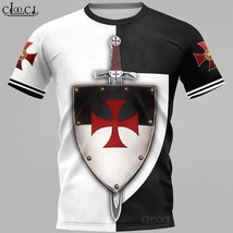 HX Popular Knights Templar 3D Print Men Women T Shirt Unisex Short Sleeve Street - £70.00 GBP