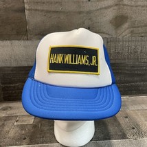 Vintage Hank Williams Jr Snapback Hat Tour Trucker Pure Hank White/Blue - $51.73