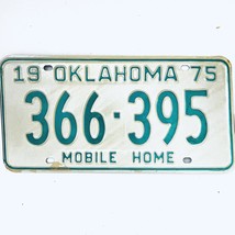 1975 United States Oklahoma Base Mobile Home License Plate 366-395 - £14.94 GBP