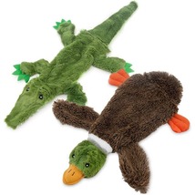 No-Fluff Duo: Squeaky Gator &amp; Duck Dog Toy - £19.63 GBP