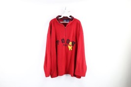 Vintage 90s Disney Womens 4X Distressed Winnie the Pooh Half Zip Fleece Sweater - £31.50 GBP