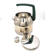 MEPRA Tea Kettle 3 Qt Stainless Teapot Green Handle Stainless Made in It... - £23.64 GBP