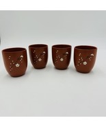 Yizing zisha zhu terracota plum floral tea cups set Signed 4 Pieces - $54.00