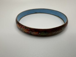 Vintage Enamel Cloisonné Bangle Flower Pattern 2.5” - $49.50