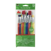 Apple Barrel 44349E 12-Piece Assorted Multicolor Easy Grip Paint Brush Set - £20.87 GBP