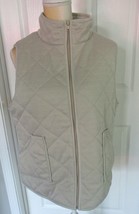 STACCATO  Beige &amp; White Quilted Vest W/Pockets size XL - $12.99