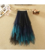 Women summer avant casual silk Irregular Tassel  Skirts  - $31.45