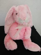 Commonwealth Bunny Rabbit Plush Stuffed Animal Pink White Long Ears - £11.24 GBP