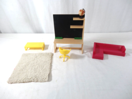 Lori Doll Dollhouse Furniture Couch Home Office  Desk Computer Chair Globe Lot - £13.77 GBP