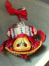 Vintage Very Detailed Embroidered Tiny Eastern European Doll Pin Brooch – - £15.29 GBP