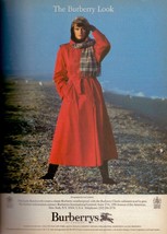 1986 Burberry Plaid Scarf Outerwear Coats Sexy Blonde Vintage Print Ad 1980s - £6.90 GBP